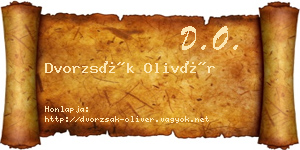 Dvorzsák Olivér névjegykártya